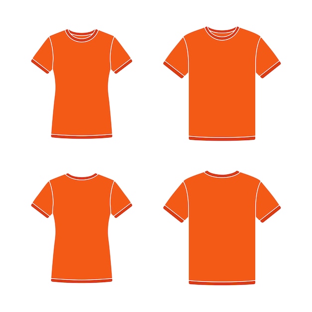 Download Orange short sleeve t-shirts templates | Premium Vector