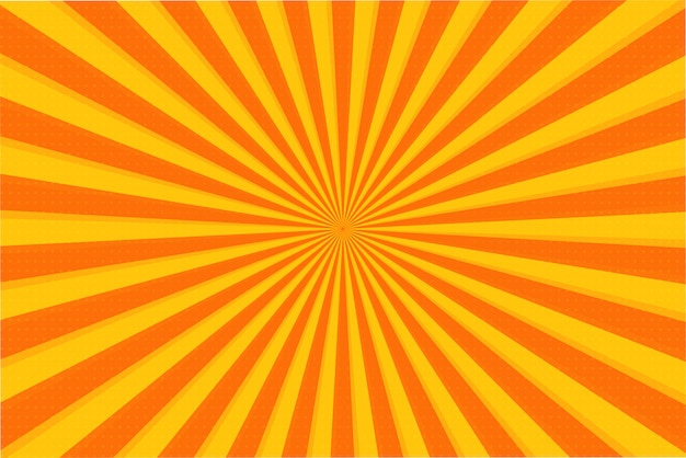 オレンジ色の夏抽象的なコミック漫画日光背景 ベクトルイラスト プレミアムベクター