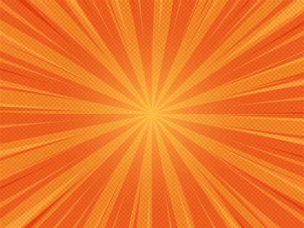 Premium Vector | Orange summer abstract comic cartoon sunlight background