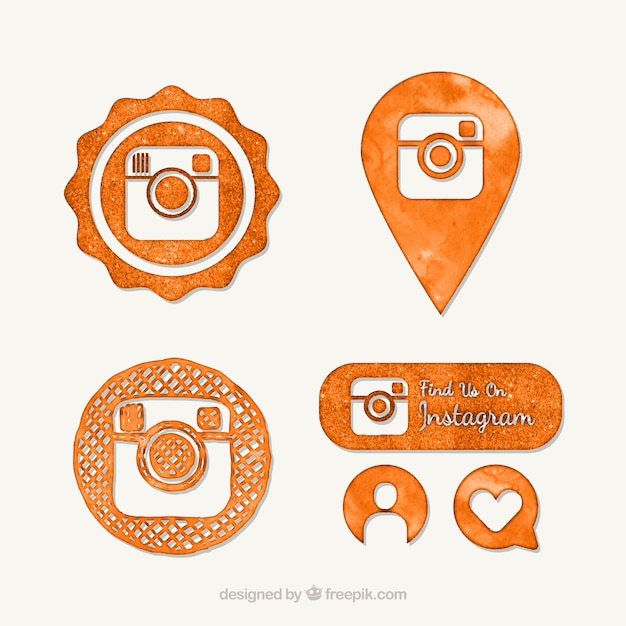 Download Free Download Free Orange Watercolor Instagram Icons Vector Freepik Use our free logo maker to create a logo and build your brand. Put your logo on business cards, promotional products, or your website for brand visibility.