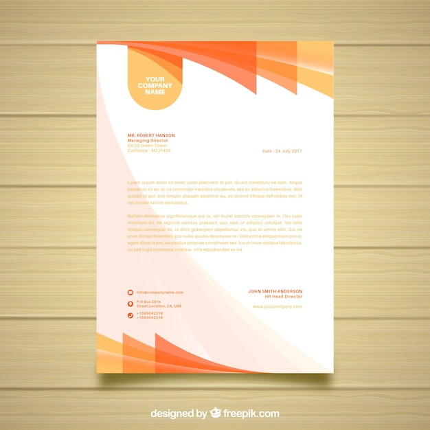 Free Vector | Orange and white business document