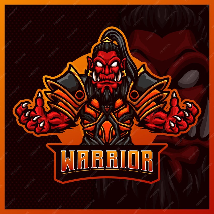 Premium Vector | Orc warrior mascot esport logo design illustrations ...