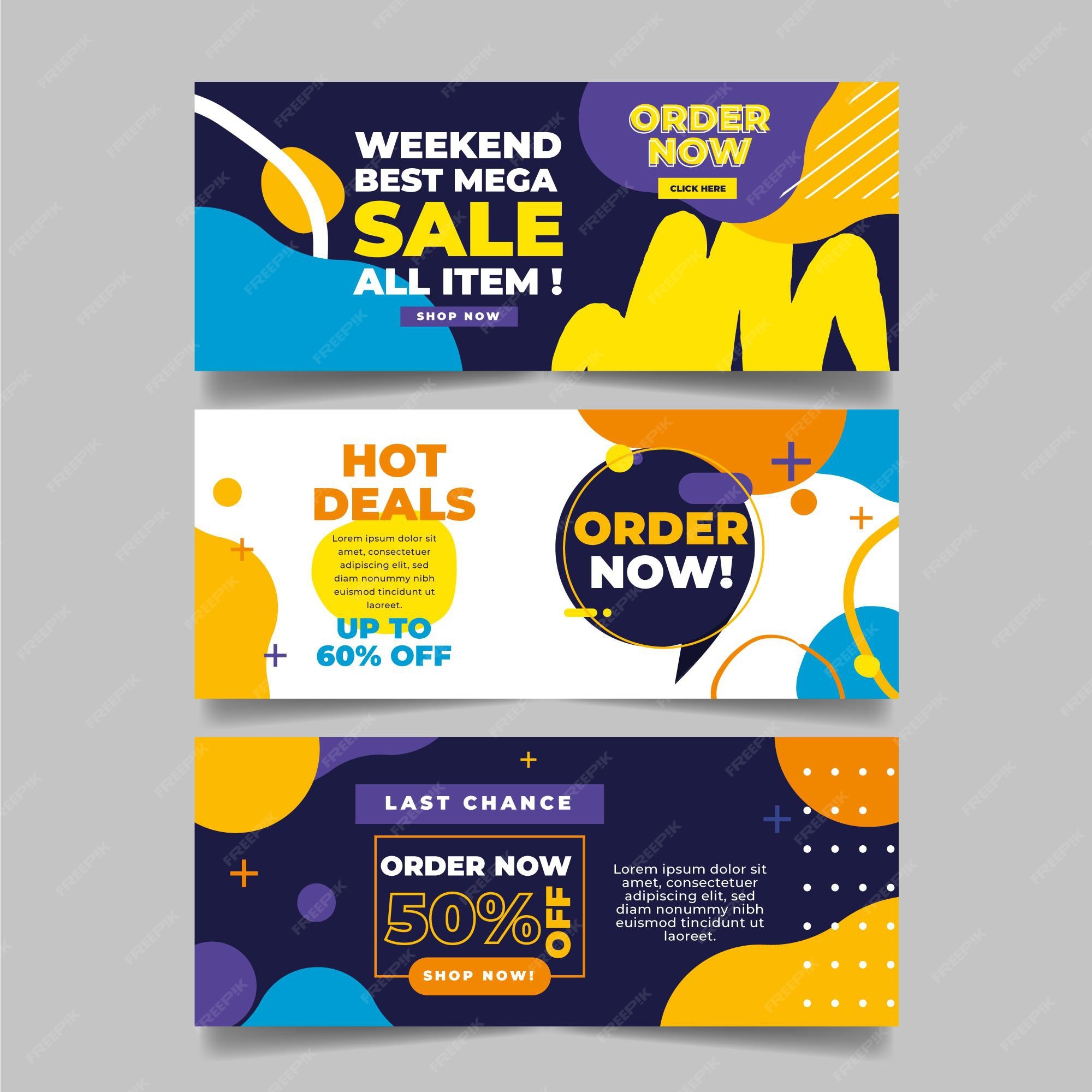 Premium Vector | Order now banner concept