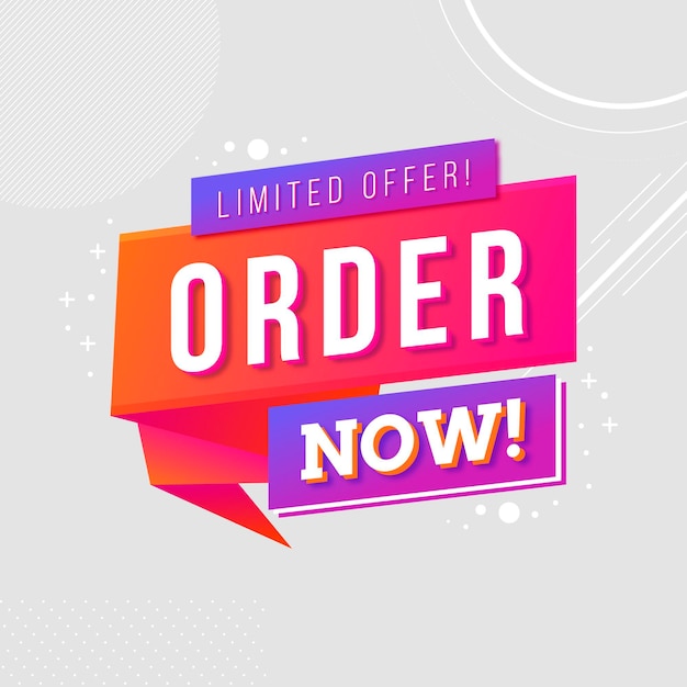 Free Vector | Order now banner concept