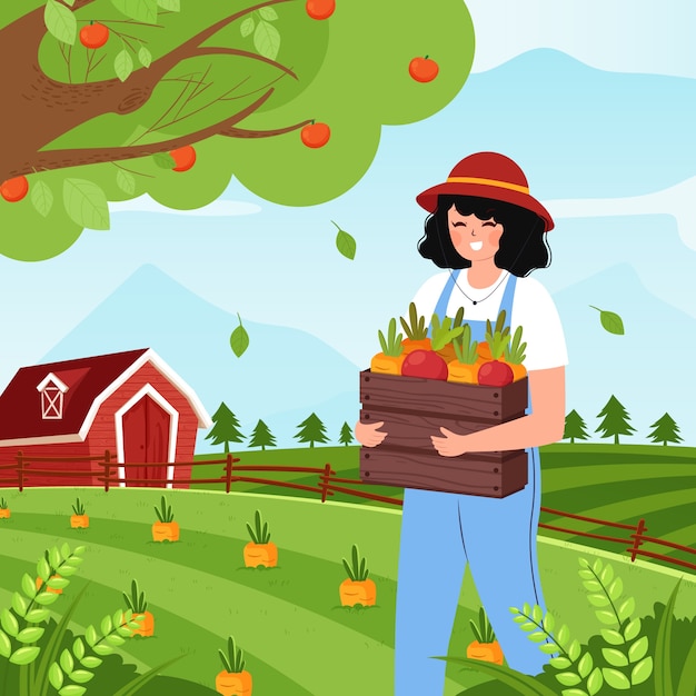 Free Vector | Organic farming concept