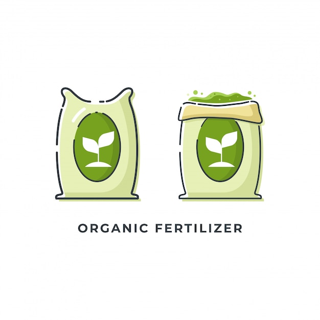 Organic fertilizer icons illustrations Premium Vector