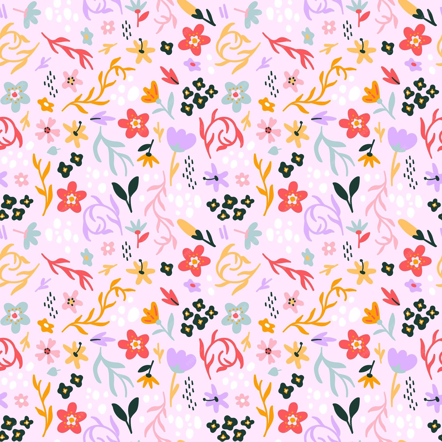 Free Vector | Organic flat abstract floral pattern