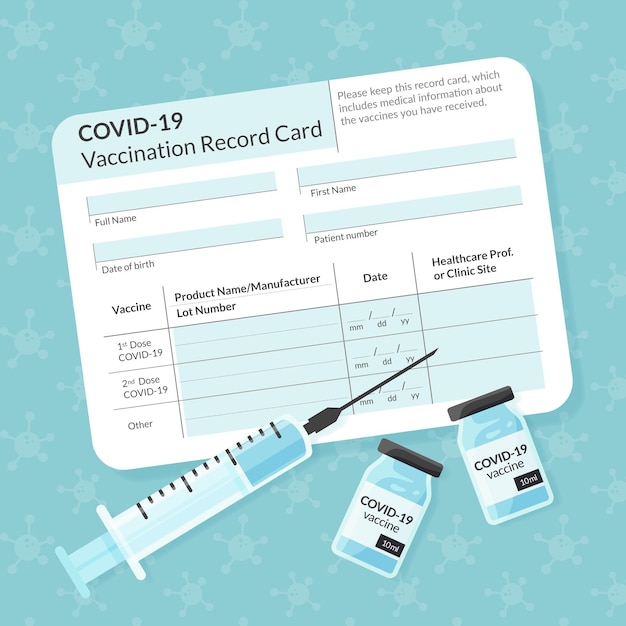 organic flat coronavirus vaccination record card template 23 2148958533