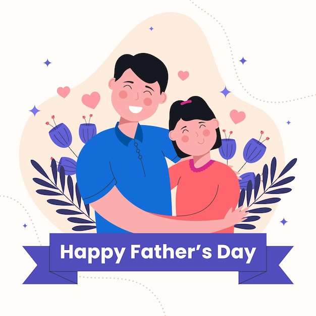 Premium Vector | Organic flat father's day illustration