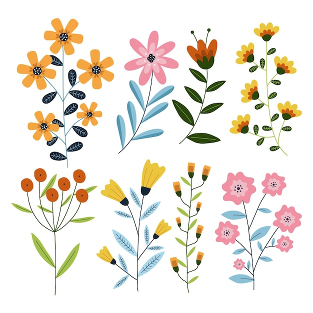 Free Vector | Organic flat flower collection