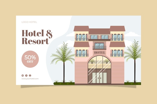 Free Vector | Organic flat hotel banner template