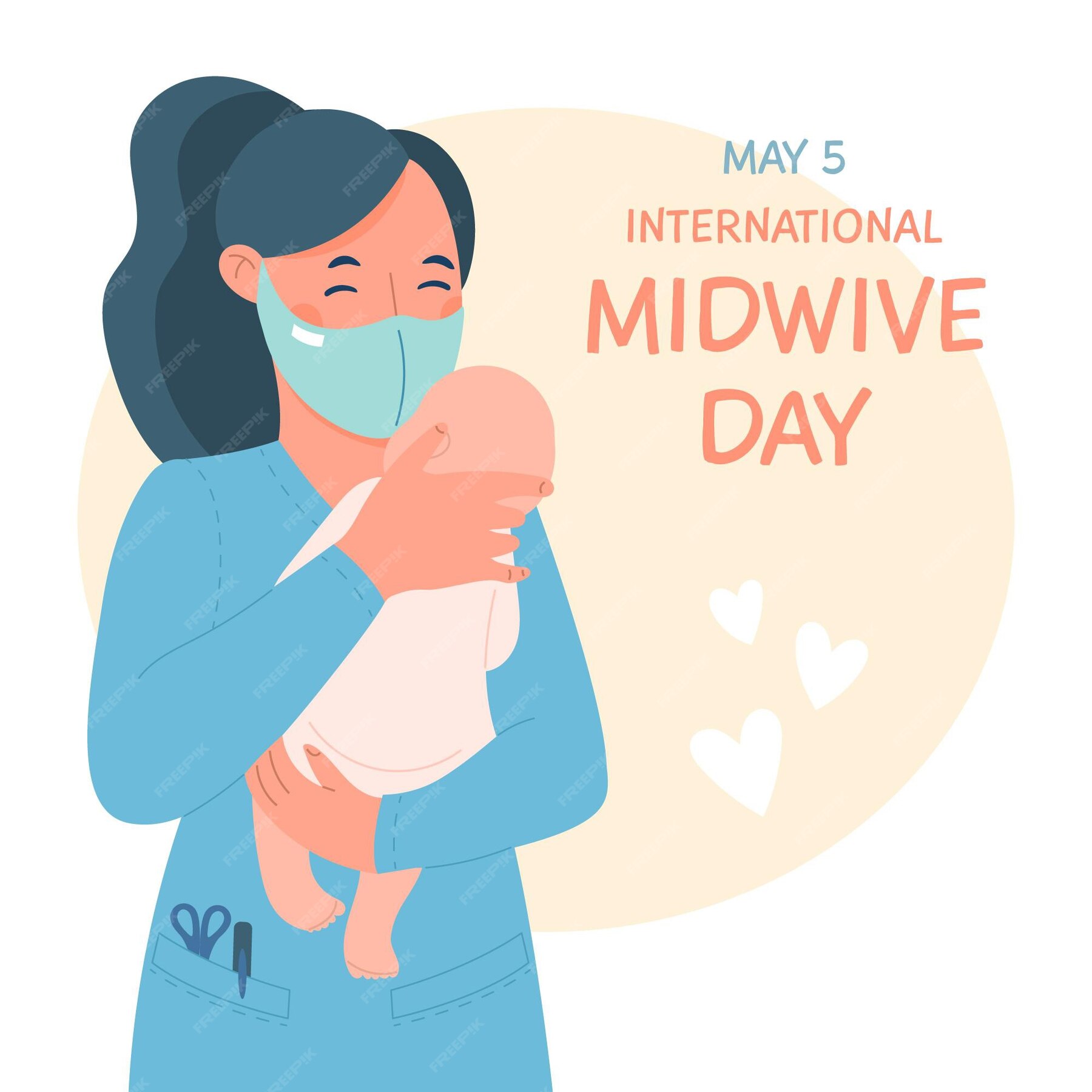 Premium Vector | Organic flat midwives day illustration