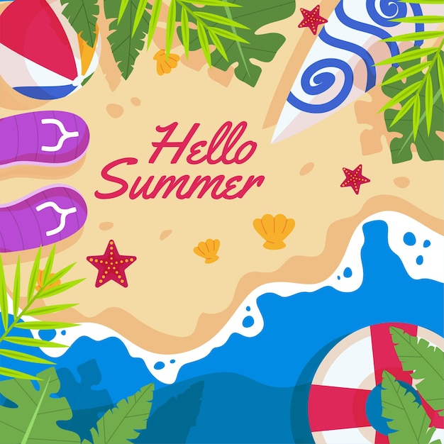 Free Vector | Organic flat summer illustration