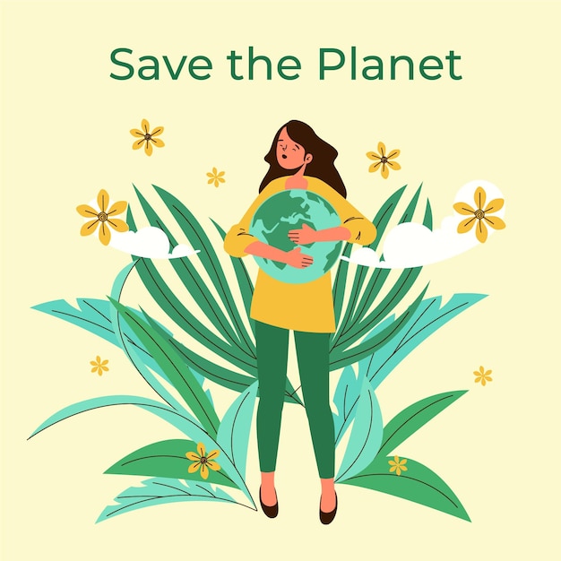 Free Vector | Organic flat world environment day save the planet ...