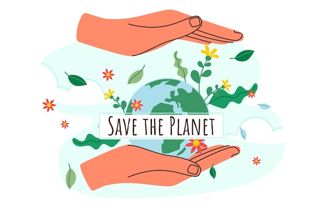 Free Vector | Organic flat world environment day save the planet ...