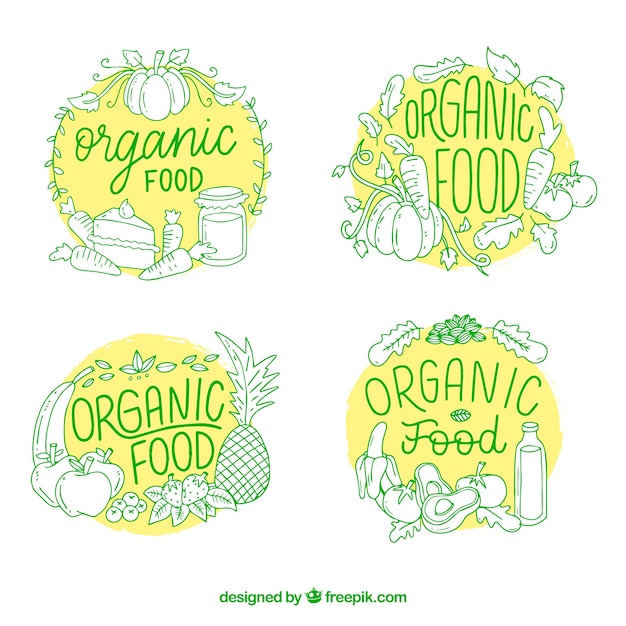 Organic food label collection