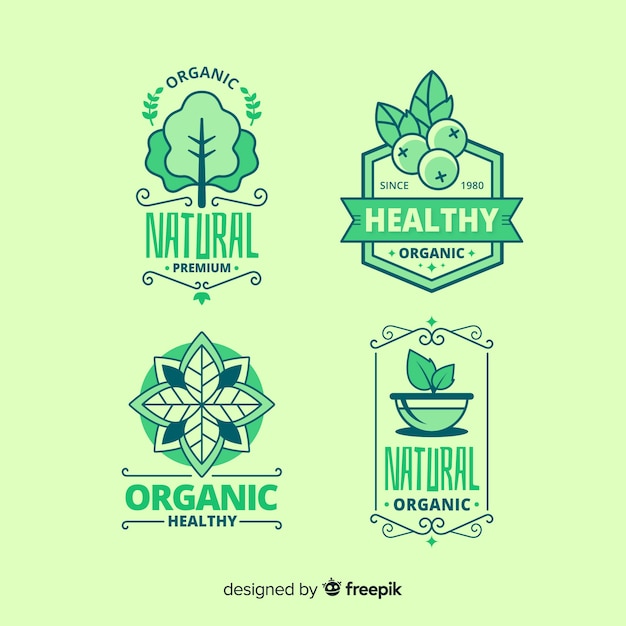 Download Free Organic Food Label Pack Free Vector Use our free logo maker to create a logo and build your brand. Put your logo on business cards, promotional products, or your website for brand visibility.