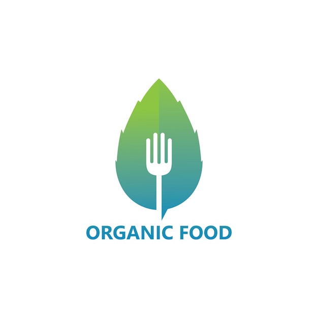 Premium Vector | Organic food logo template design