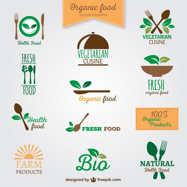Organic Food Logos Free Vector
