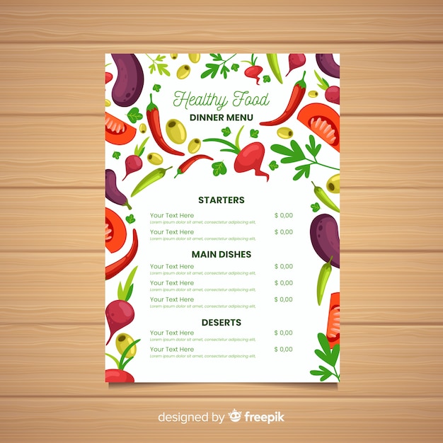  Organic  food menu  template Vector Free Download