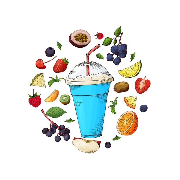 premium-vector-organic-fruit-shake-with-ingredients