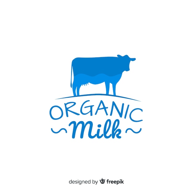 Free Vector | Organic milk logo template