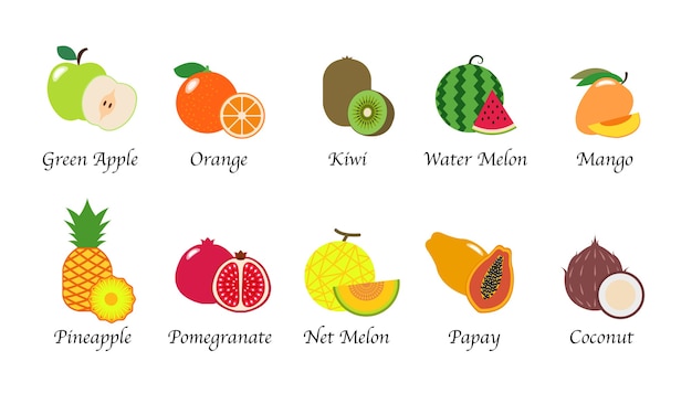 Premium Vector | Organic nature health fruit isolated collection