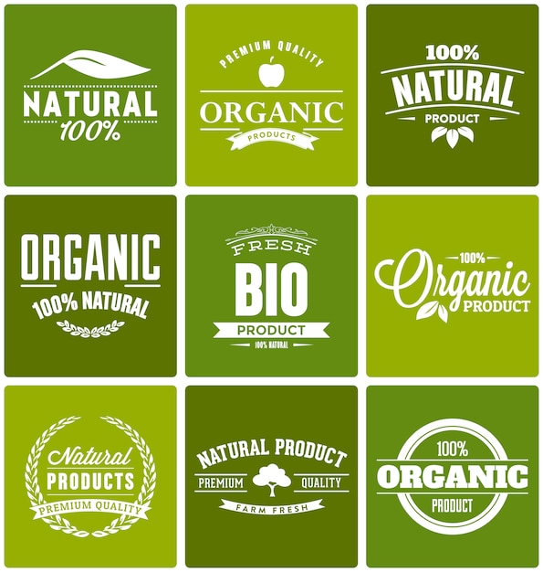 free-vector-organic-products-logo-templates