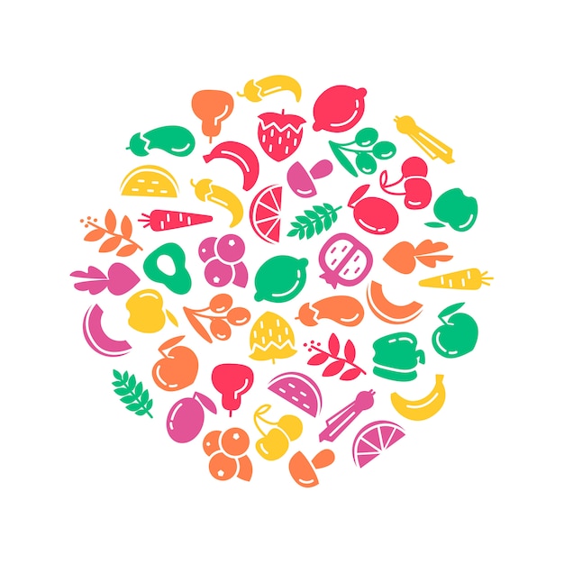 有機的な世界の健康の日 果物と野菜の背景イラスト 無料のベクター