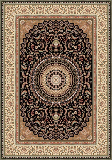 Oriental  persian turkish carpet ready for production Premium Vector
