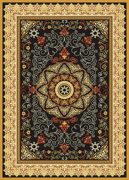 Oriental  persian turkish carpet ready for production Premium Vector