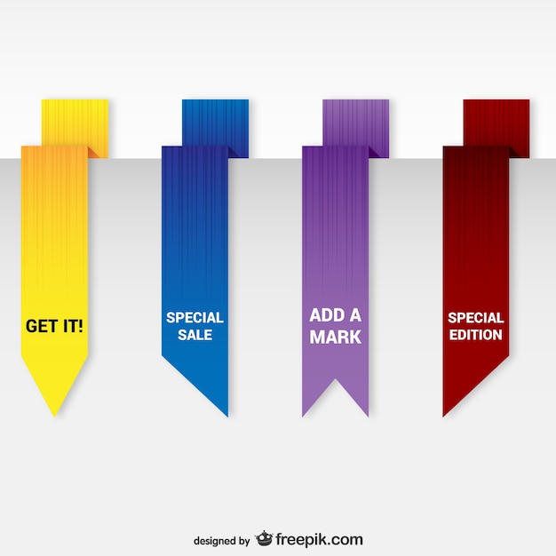 Download Free Vector | Origami bookmarks pack