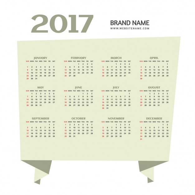 Free Vector Origami calendar