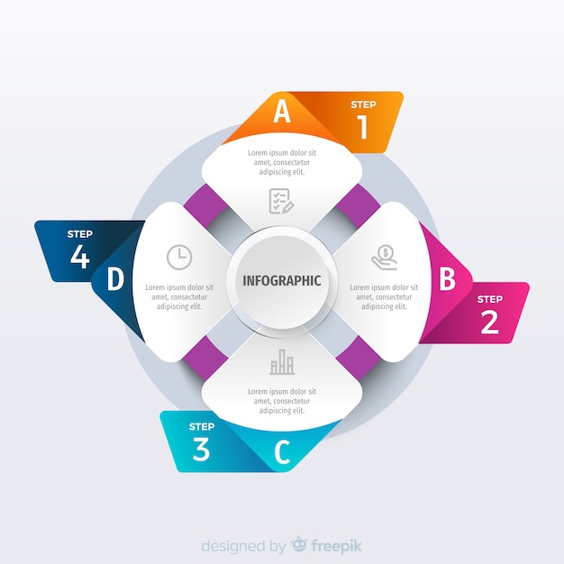 Free Vector | Origami infographic steps