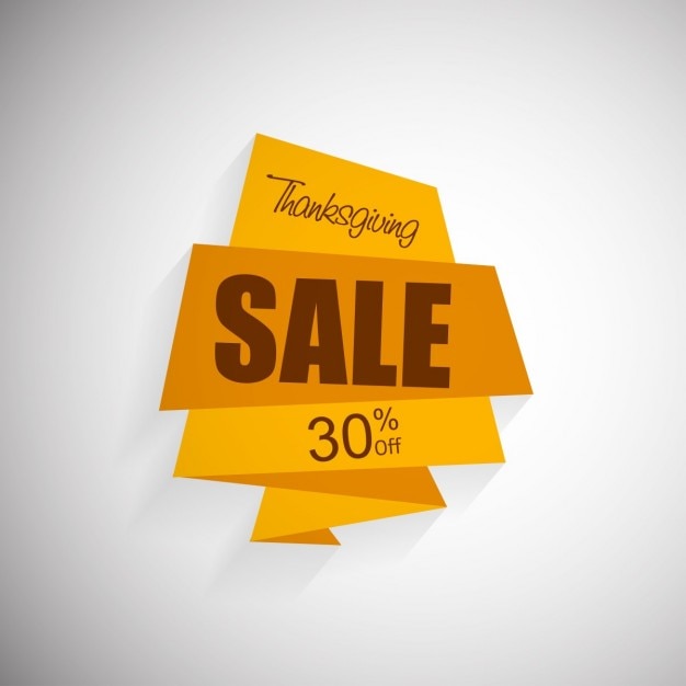 Origami Thanksgiving Sales Free Vector