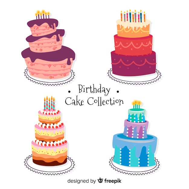 Download Original birthday cake collection Vector | Free Download