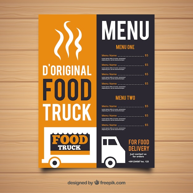 Printable Food Truck Menu Template