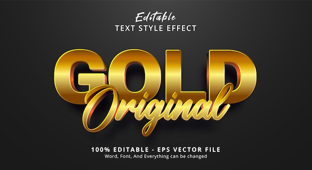 Premium Vector | Original gold text with golden color style effect ...