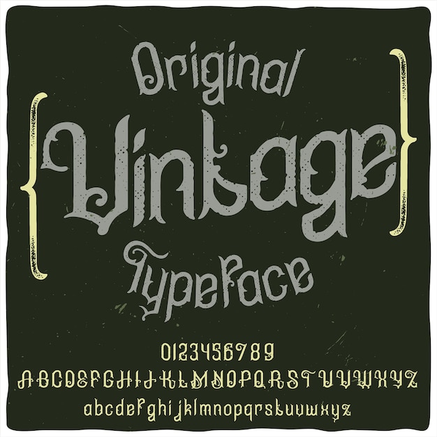 Free Vector | Original label typeface named 
