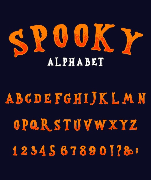 Premium Vector | Original spooky alphabet