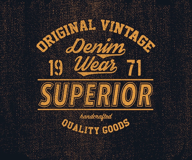 Premium Vector | Original vintage denim logo