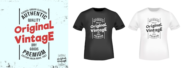 Download Original vintage t shirt print stamp | Premium Vector