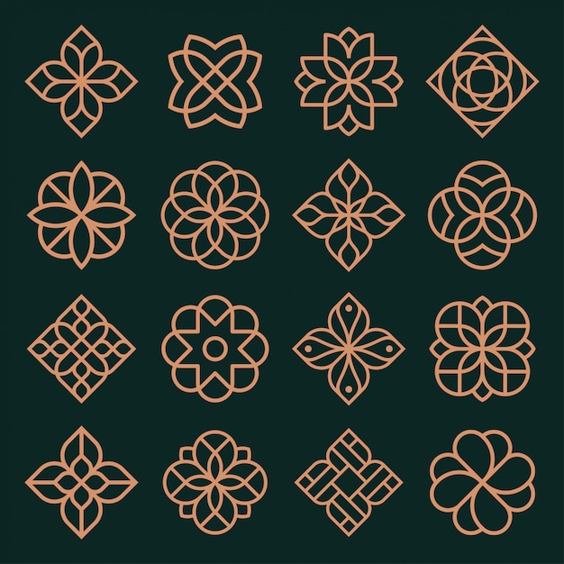 Premium Vector | Ornament logo and icon design set.