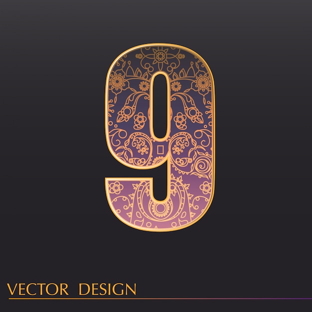 Ornamental 9 background | Free Vector