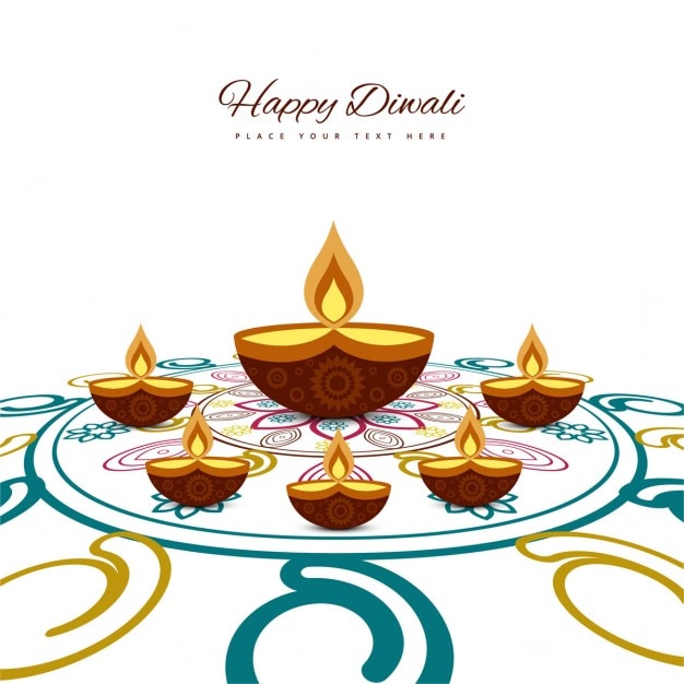 Ornamental background of happy diwali