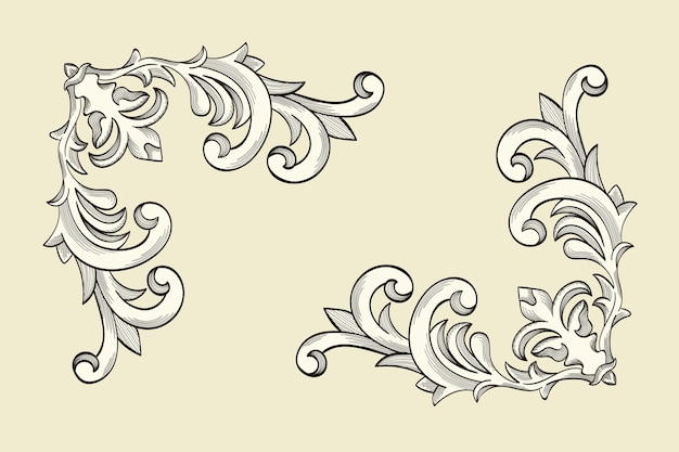 Download Ornamental border in baroque style | Free Vector