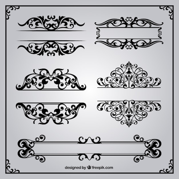 Download Premium Vector | Ornamental borders in retro style