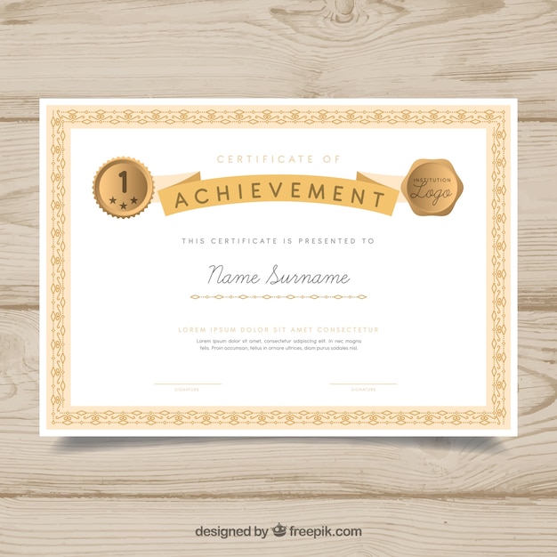 Download Ornamental certificate border with vintage style | Free Vector