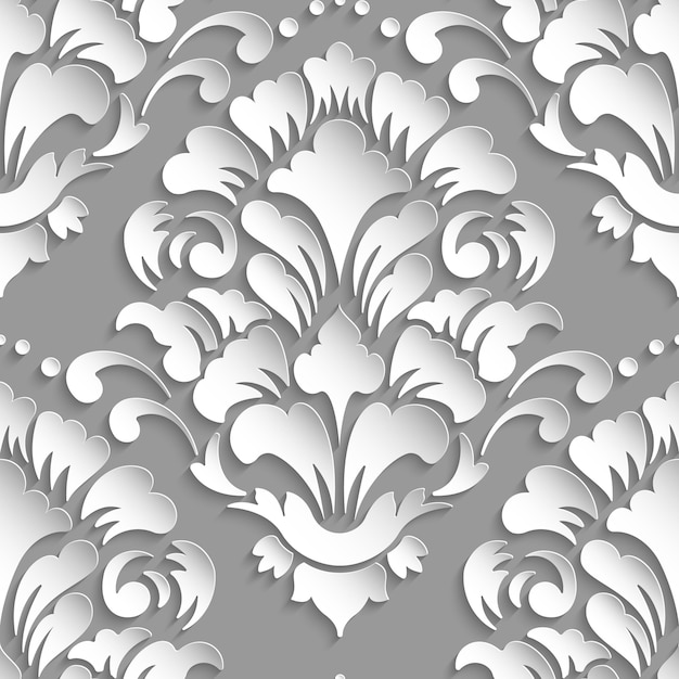 Ornamental damask seamless pattern Free Vector