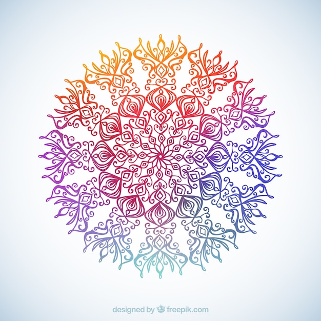 Ornamental flower in colorful style Vector | Free Download